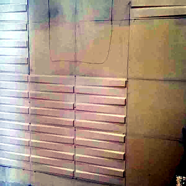 Close detail of a textured architectural wall panel